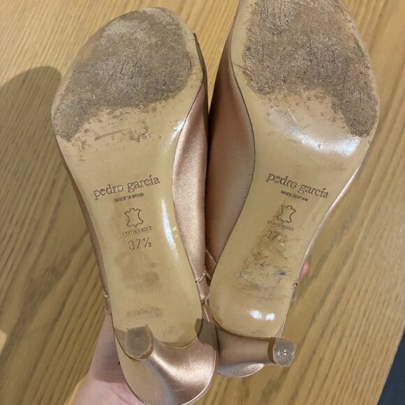 Pedro Garcia Beige 3" Heels - Women's 37.5 - Picture 8 of 10